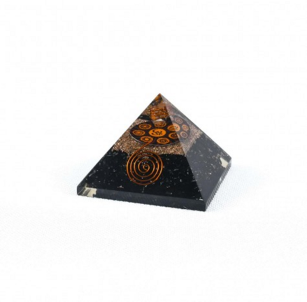 Orgonitová pyramída "ČIERNY TURMALÍN & ŠPIRÁLA"
