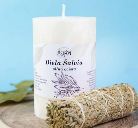 Balíček Očista: Sviečka Biela šalvia a vykurovadlo