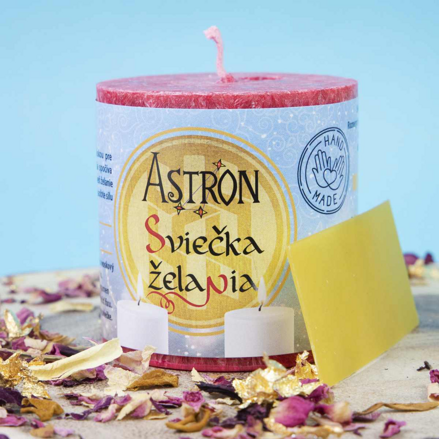 Sviečka želania  – valec 5,5 cm, Červená