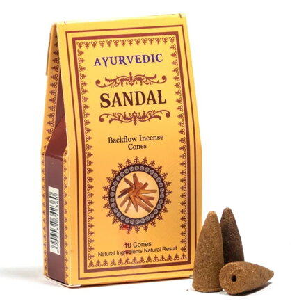 Vonné kužele pre tečúci dym Ayurvedic Sandal Backflow Incense Cones