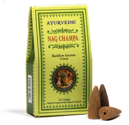 Vonné kužele pre tečúci dym Ayurvedic Nag Champa