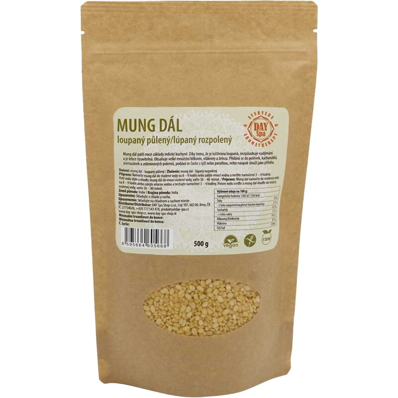 Žltá fazuľa lúpaná polená Mung dál 500 g